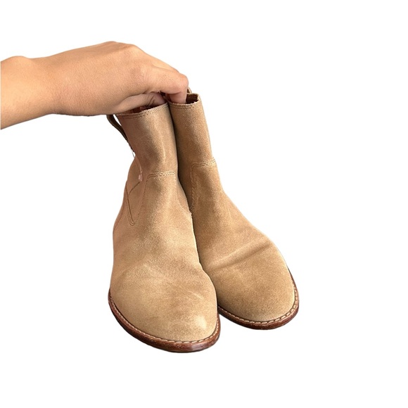 MADEWELL Leah Leather Suede Tan Ankle Boots Booties - Picture 4 of 15